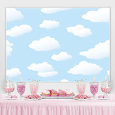 Landschaft Weiss Wolken Und Blau Himmel Hintergrund